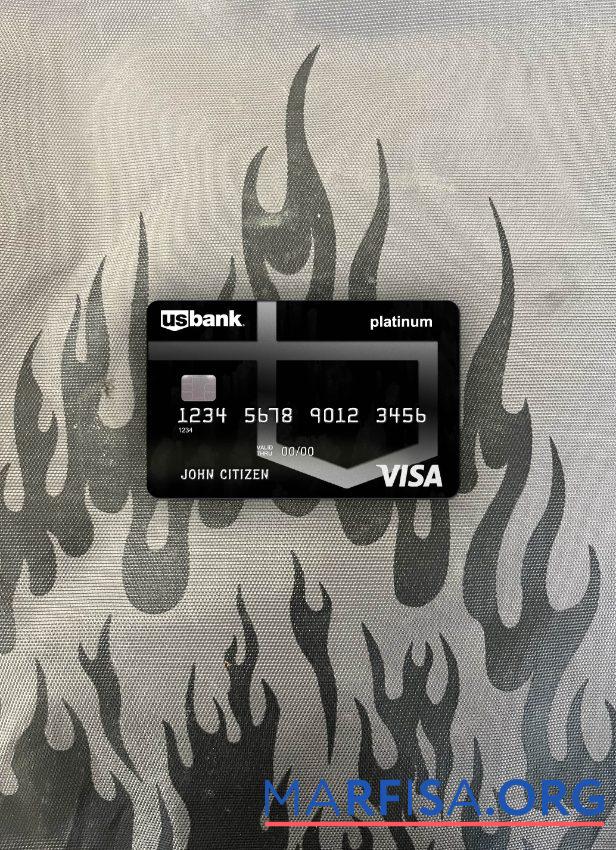 Printable USA U.S. Bank visa card platinum photolook front real example